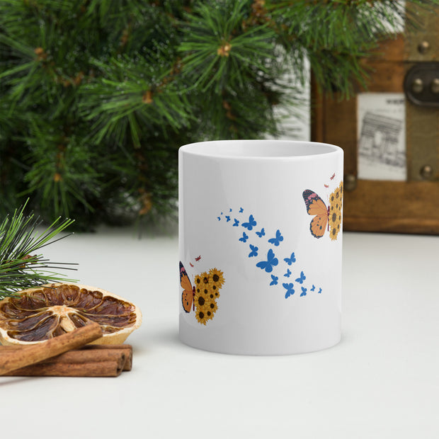 White glossy mug