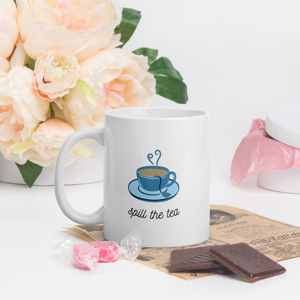 White glossy mug