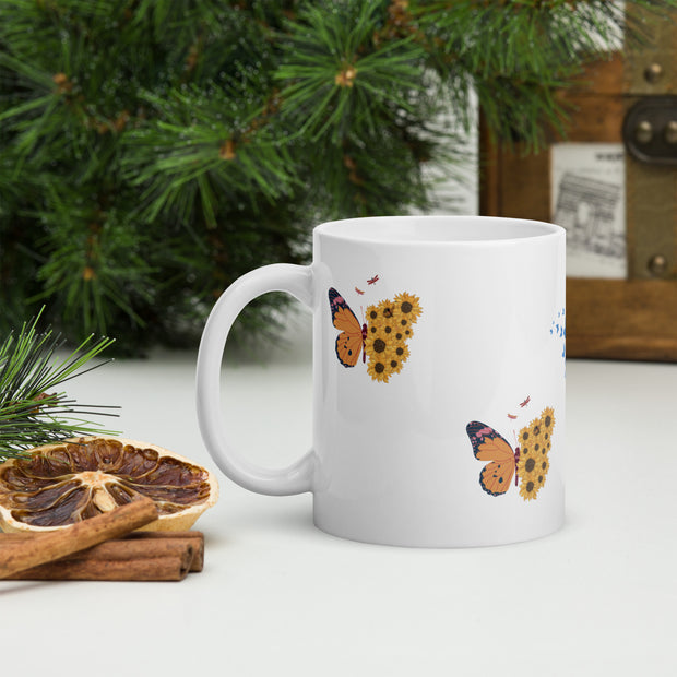 White glossy mug