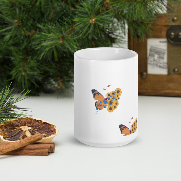 White glossy mug
