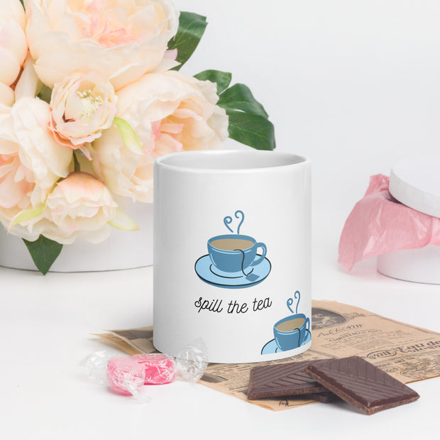 White glossy mug
