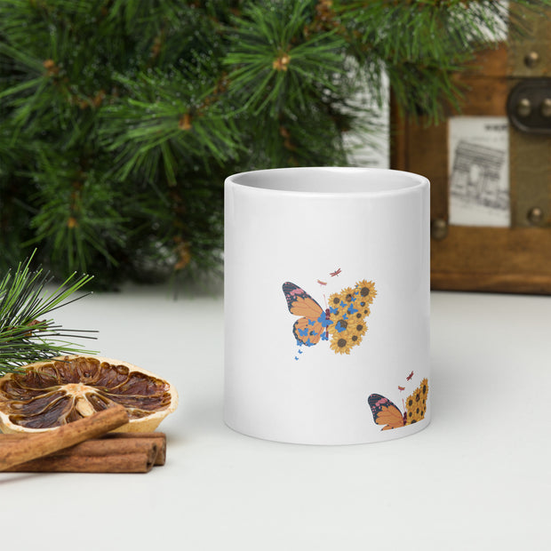White glossy mug