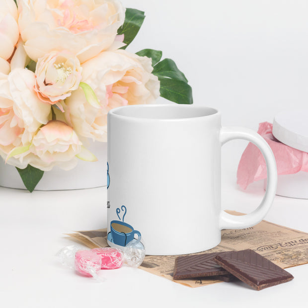 White glossy mug