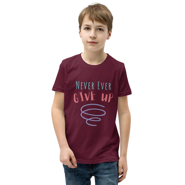 Never Ever Give Up Youth Short Sleeve T-Shirt