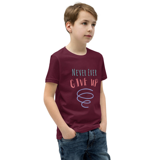 Never Ever Give Up Youth Short Sleeve T-Shirt