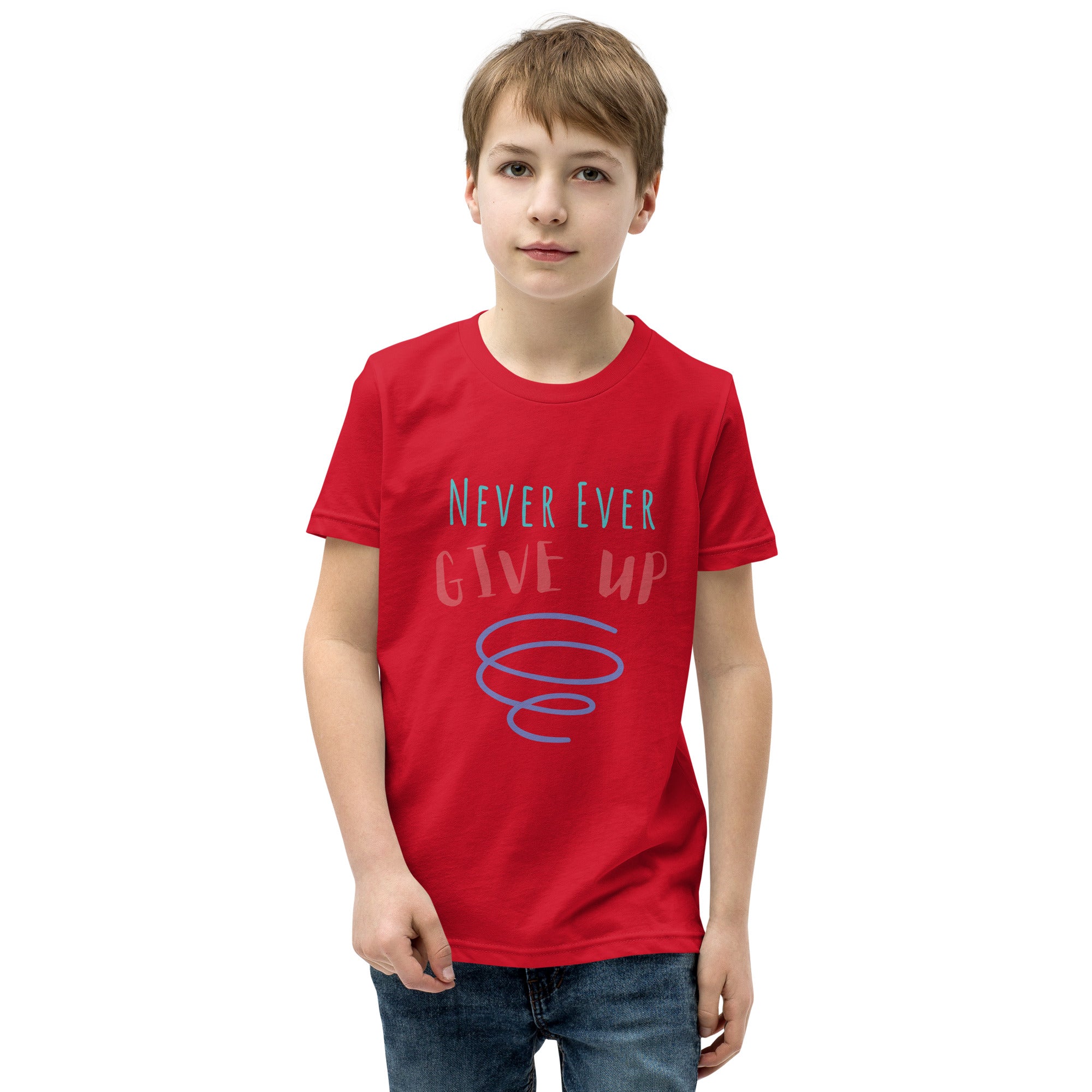 Never Ever Give Up Youth Short Sleeve T-Shirt