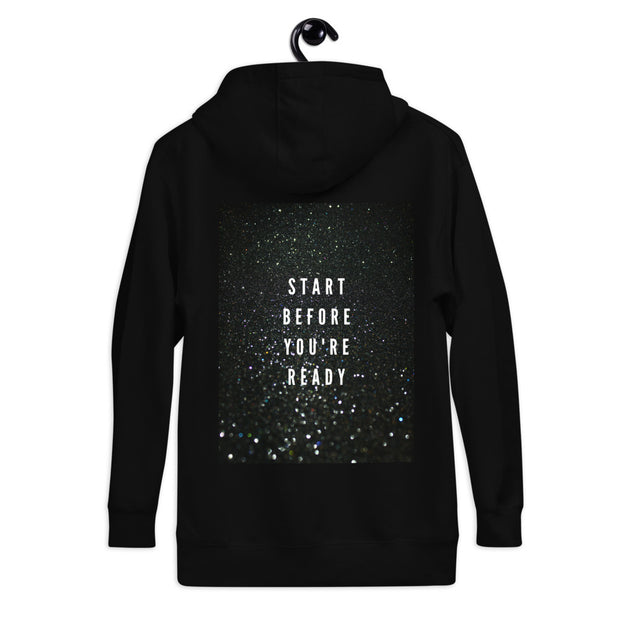 Start Before You're Ready - Black Sparkle Women Hoodie