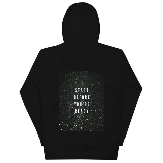 Start Before You're Ready - Black Sparkle Women Hoodie