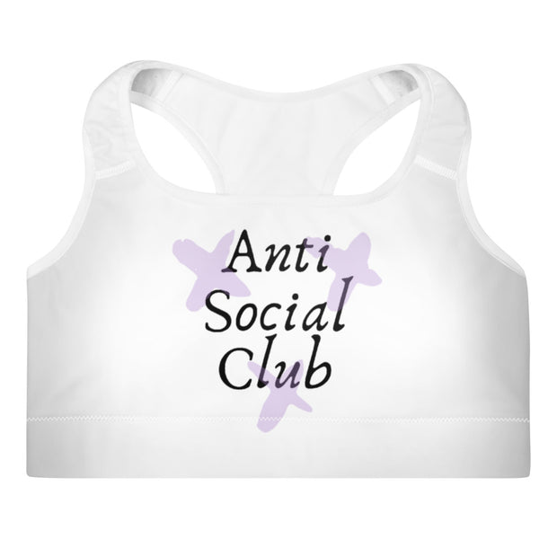 Anti Social Club - Women's White Padded Sports Bra