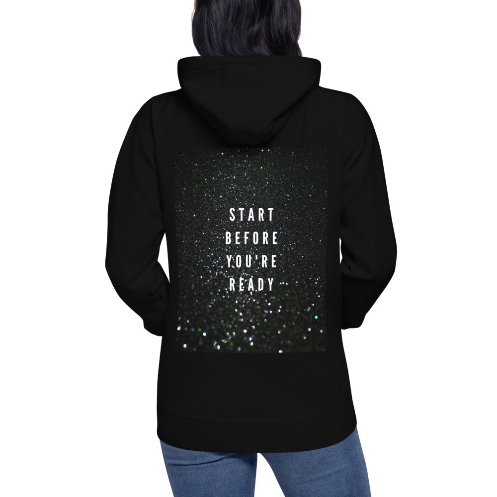 Start Before You're Ready - Black Sparkle Women Hoodie