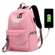 Chain Nylon Female Backpack