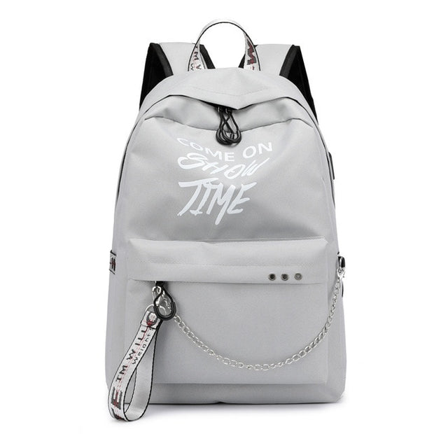 Chain Nylon Female Backpack