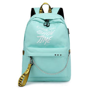 Chain Nylon Female Backpack