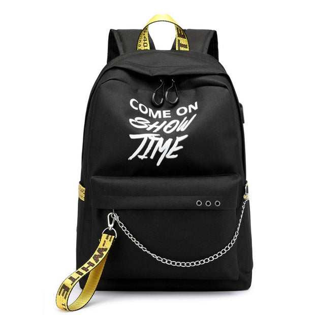 Chain Nylon Female Backpack