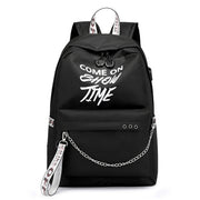 Chain Nylon Female Backpack