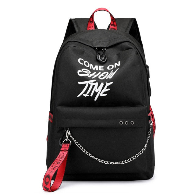 Chain Nylon Female Backpack