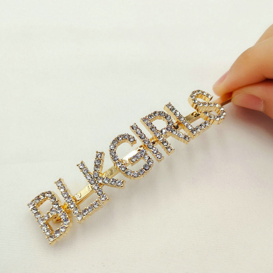 Shiny Crystal Letter Hair Clip