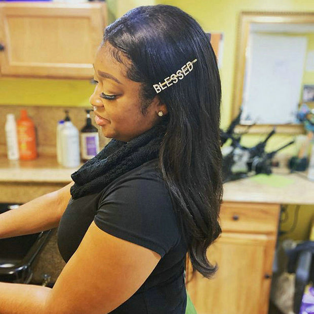 Shiny Crystal Letter Hair Clip