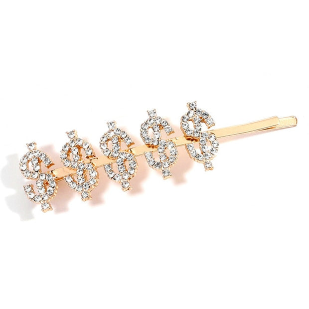 Shiny Crystal Letter Hair Clip